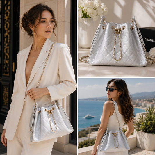 Chanel 25 Small in Silver - Pre-Owned Authentic