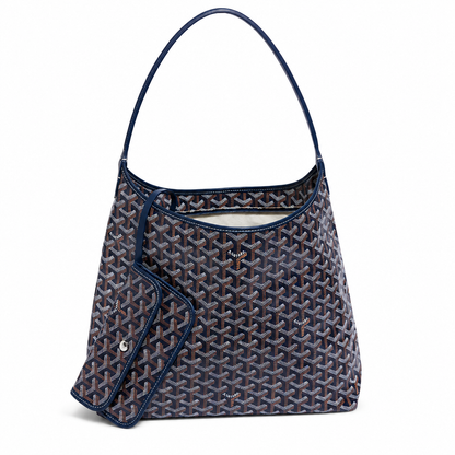 Goyard Bohème Hobo Bag in Navy Blue front view
