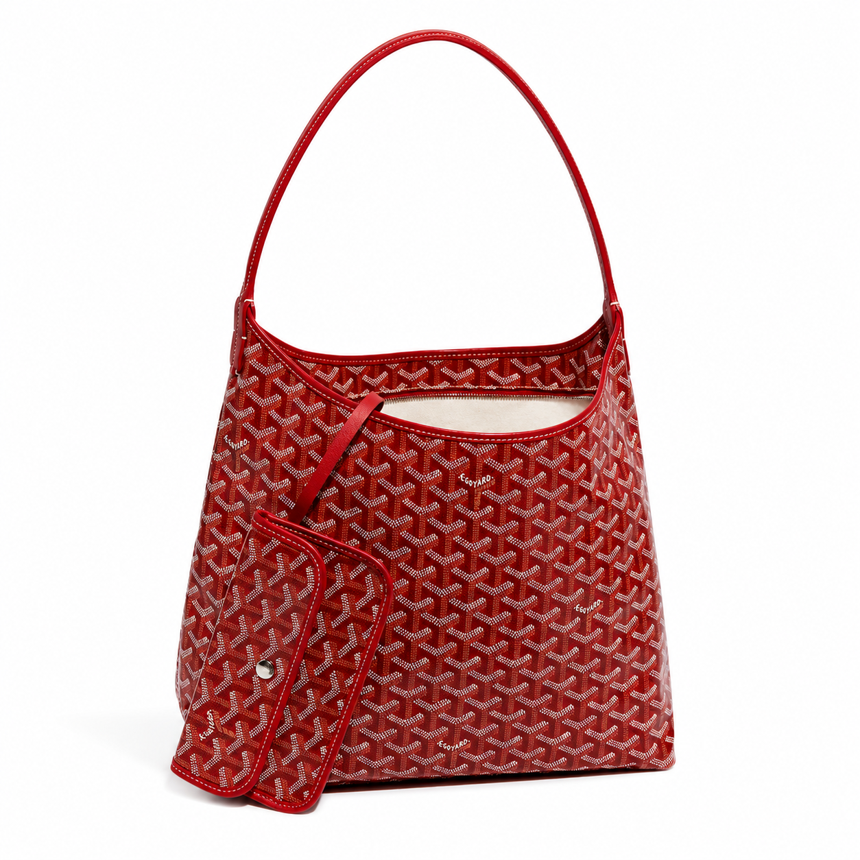 Goyard Bohème Hobo Bag in Red front view