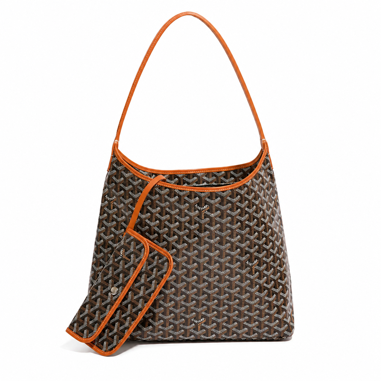 Goyard Bohème Hobo Black & Tan Bag front view