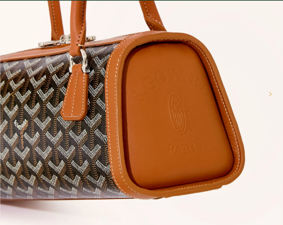Goyard Bonbonnière Bag in Black & Tan close-up side view