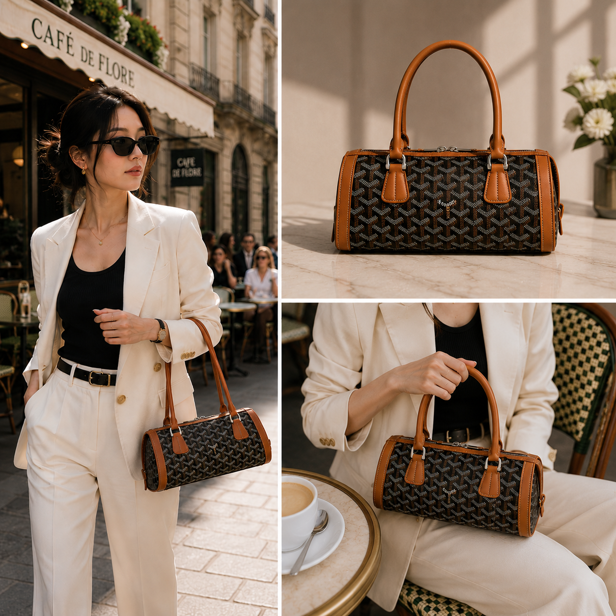 Goyard Bonbonnière Bag in Black & Tan lifestyle 2