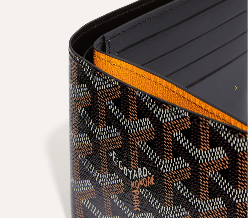 Goyard Victoire Wallet Black Goyardine canvas detail