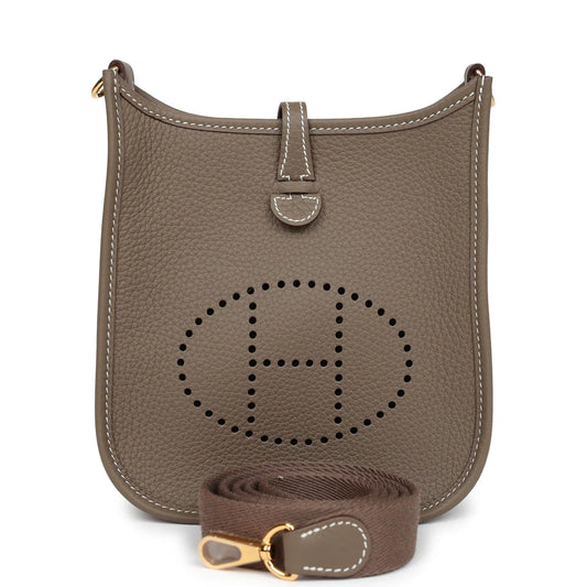 Hermès Evelyne TPM Clemence Etoupe with Gold Hardware – Pre-Owned Authentic