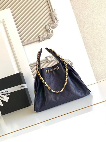 Pre-Owned Authentic Chanel 25 Small in Navy Blue