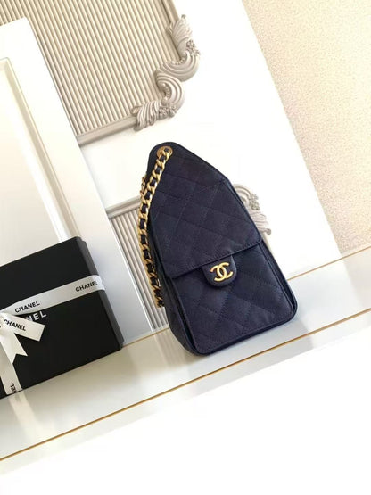 Pre-Owned Authentic Chanel 25 Small in Navy Blue