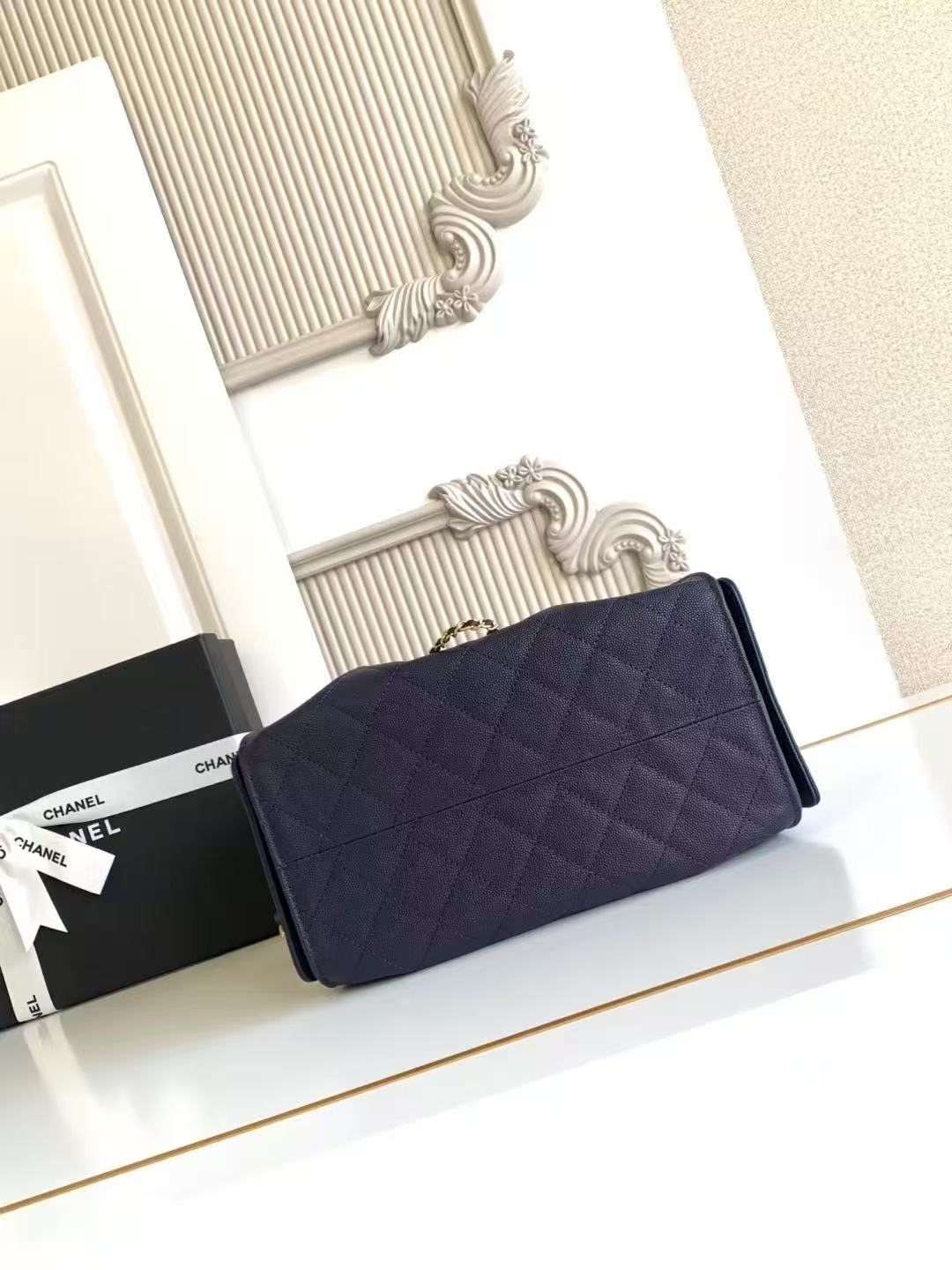 Pre-Owned Authentic Chanel 25 Small in Navy Blue