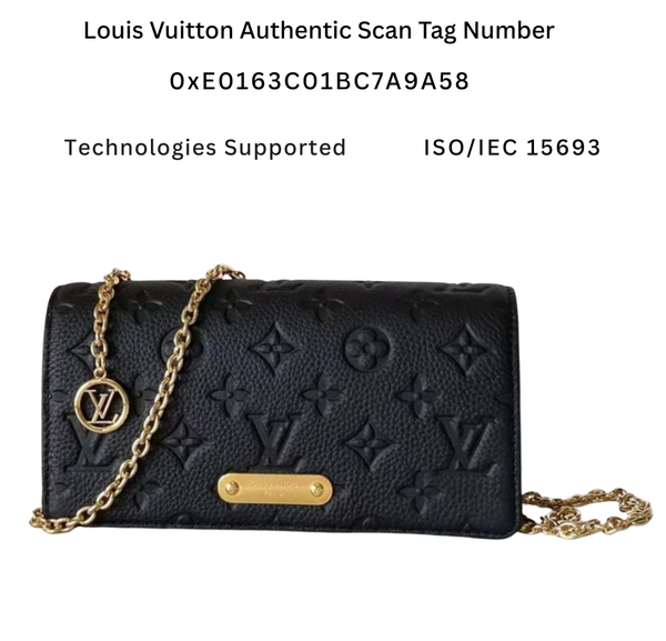 46919 Louis Vuitton Wallet on Chain Lily  Monogram Empreinte Leather with Authentic RFID Tag
