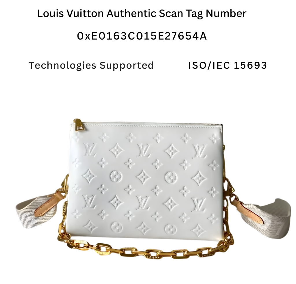 M21769 Pre-Owned Authentic White Coussin PM with Authentic RFID Tag