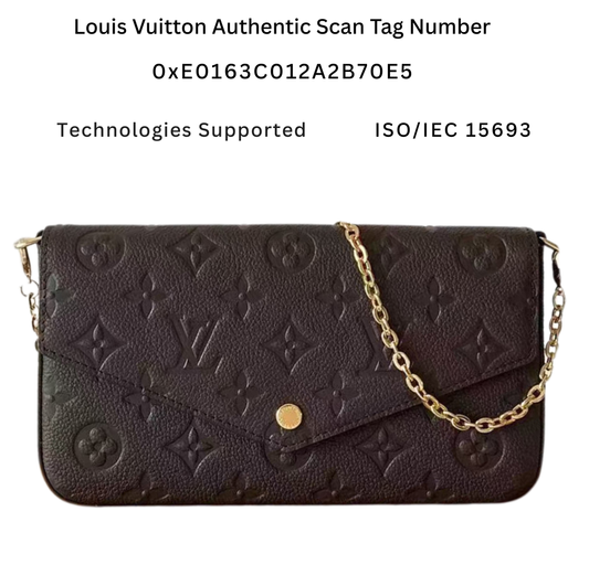 M80428 Pre-Owned Authentic Pochette Felicie Monogram Leather Tuffle Brown with Authentic RFID Tag