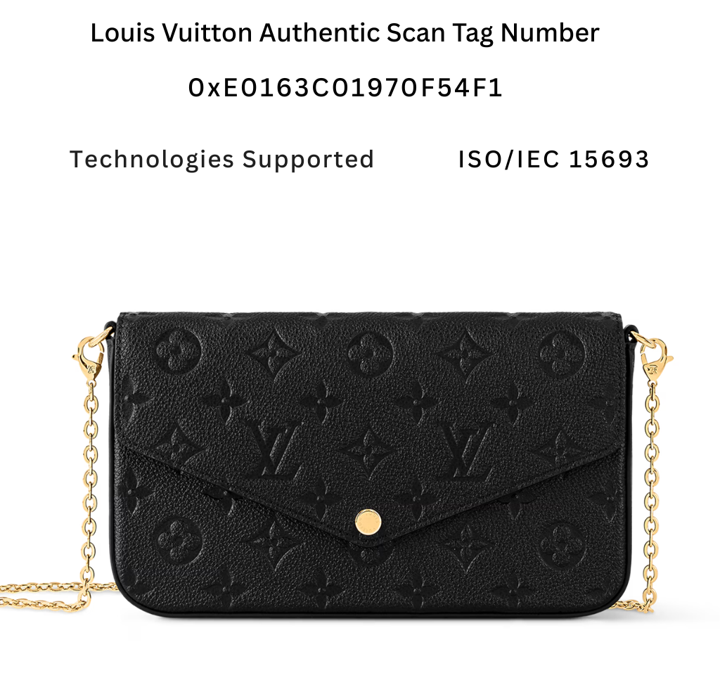 M80428  Pre-Owned Authentic Pochette Felicie Monogram Leather - Black with RFID Tag