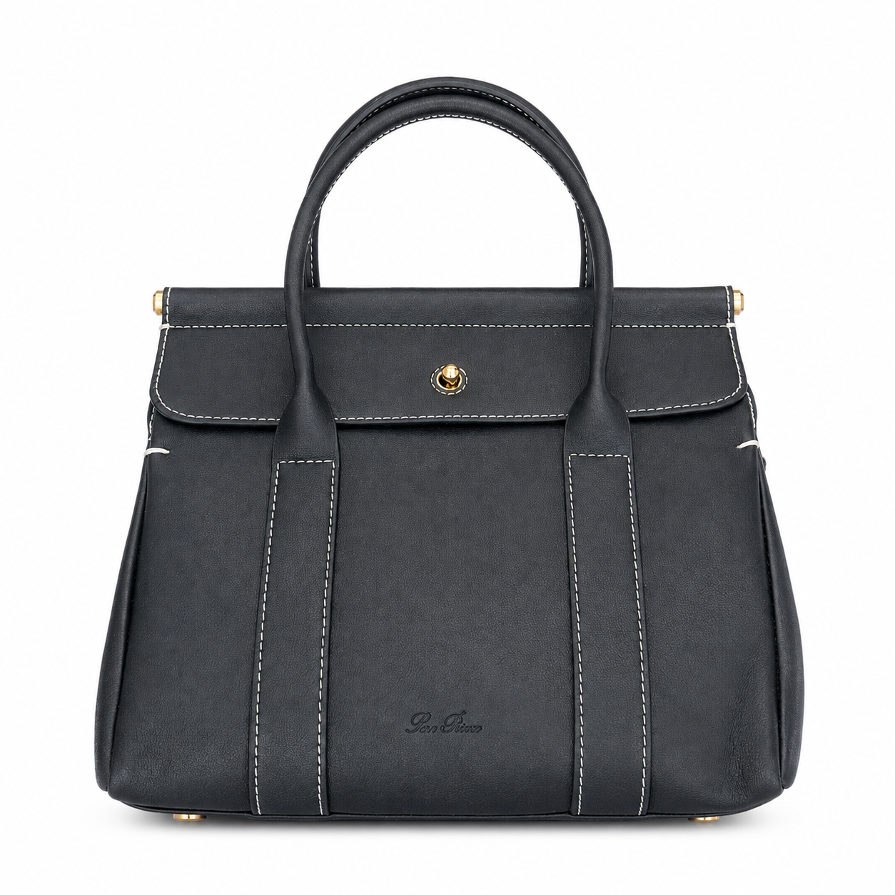 Loro Piana Loom Bag L32 in Black front view