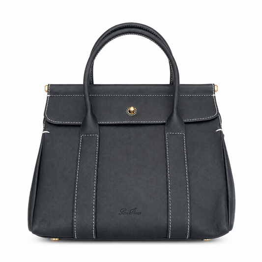 Loro Piana Loom Bag L32 in Black front view