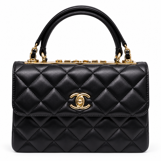 Chanel 25cm Trendy Large Bag Black - Pre-Owned Authentic