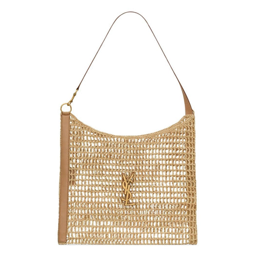 Saint Laurent Oxalis Bag in Raffia Macrame front view