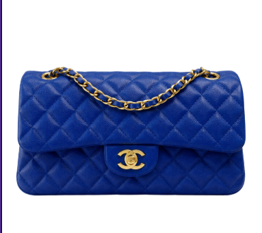 Pre-Owned Authentic Chanel Classic Flap Blue