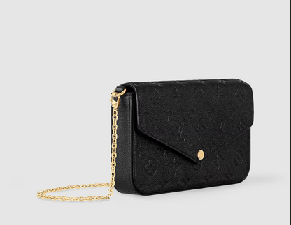 M80428  Pre-Owned Authentic Pochette Felicie Monogram Leather - Black with RFID Tag