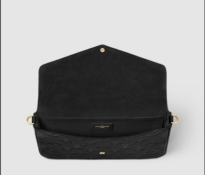 M80428  Pre-Owned Authentic Pochette Felicie Monogram Leather - Black with RFID Tag