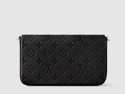 M80428  Pre-Owned Authentic Pochette Felicie Monogram Leather - Black with RFID Tag