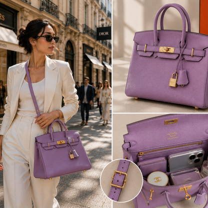 Pre-Owned Authentic Hermes Birkin 25cm Anemone
