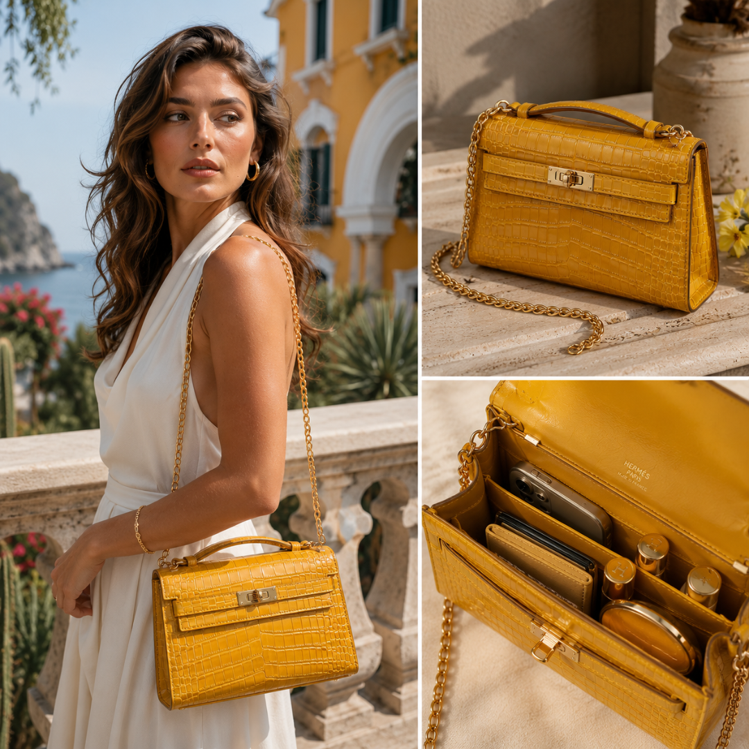 Hermes Kelly Pochette Yellow - Pre-Owned Authentic