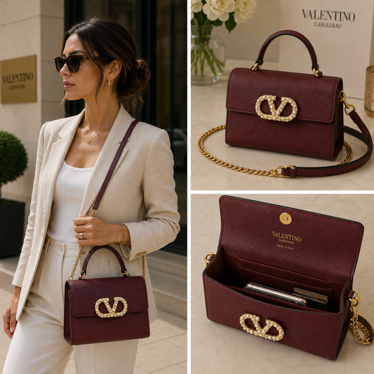 Pre-Owned Authentic -Valentino Garavani Vlogo Signature Small Top Handle Bag