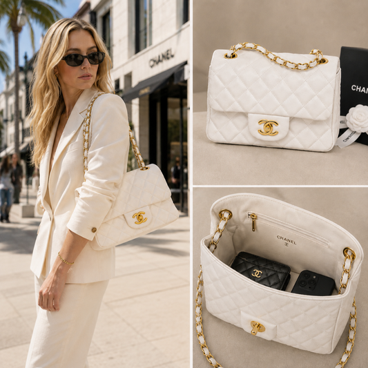 Pre-Owned Authentic - Vintage Chanel Mini Square Flap Bag in White