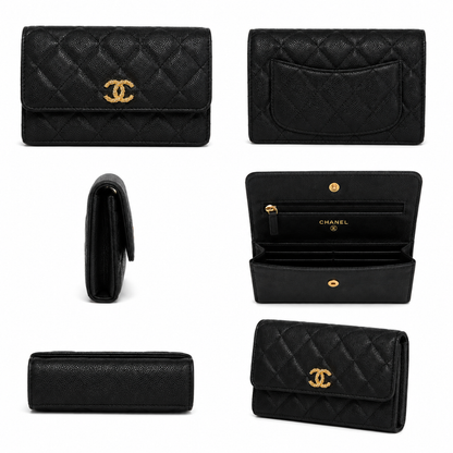 Pre-Owned Authentic - Chanel Melody Wallet on Chain (WOC) Black