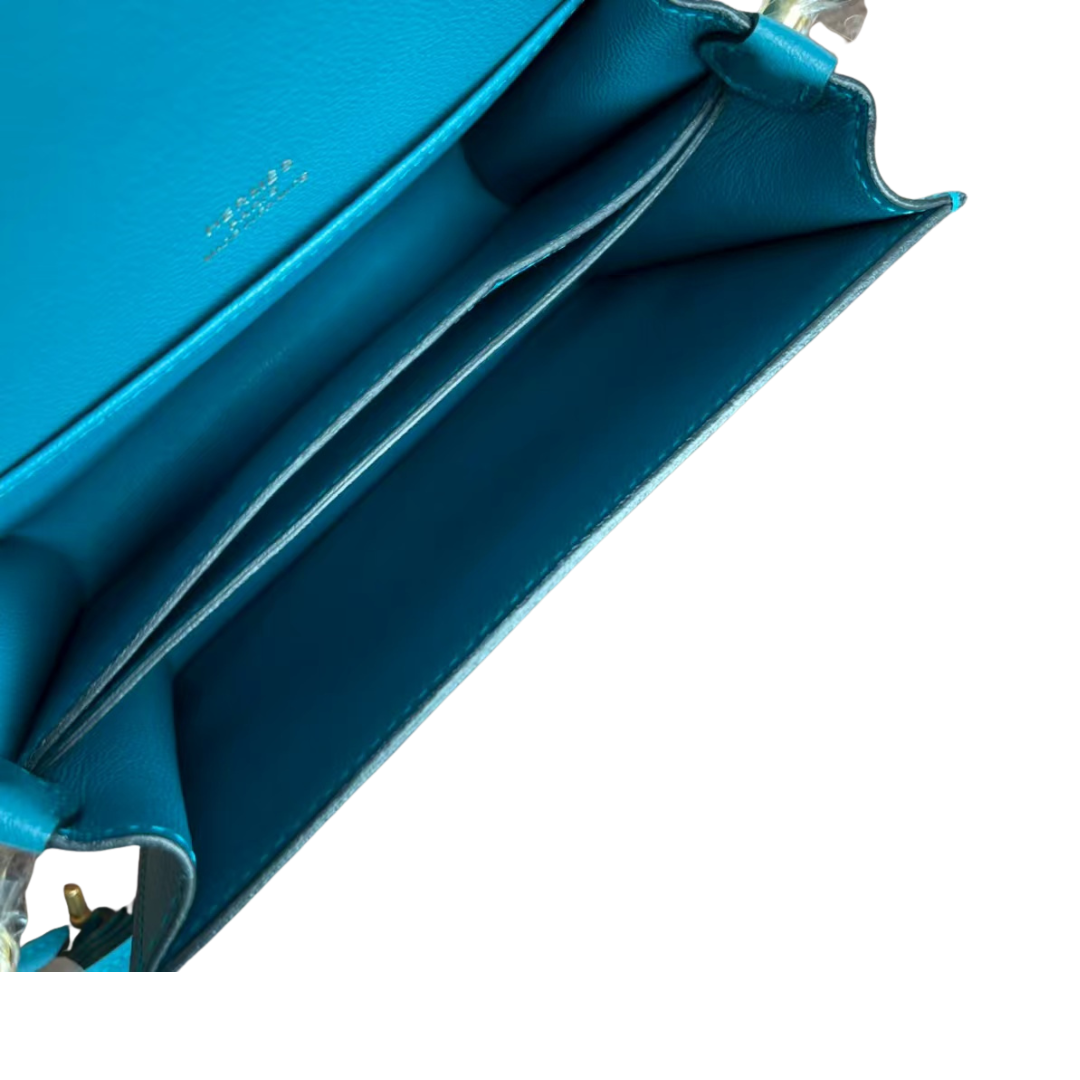 Hermes Mini Sac Roulis in Bleu du Nord Evercolor with Gold Hardware – Pre-Owned Authentic