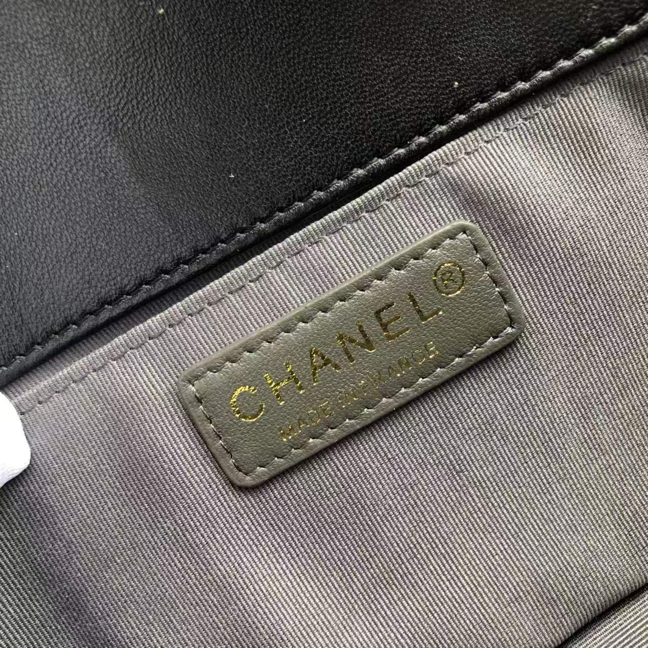 Pre-Owned Authentic Chanel Medium Lambskin Le Boy Bag