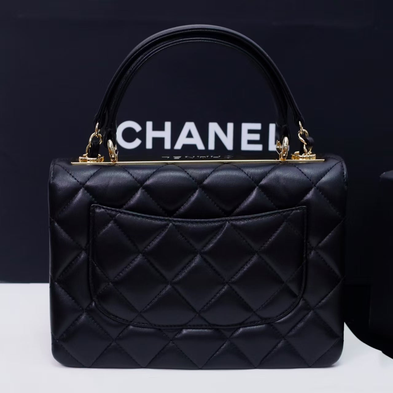Pre-Owned Authentic 25cm Chanel Trendy Large Bag Black