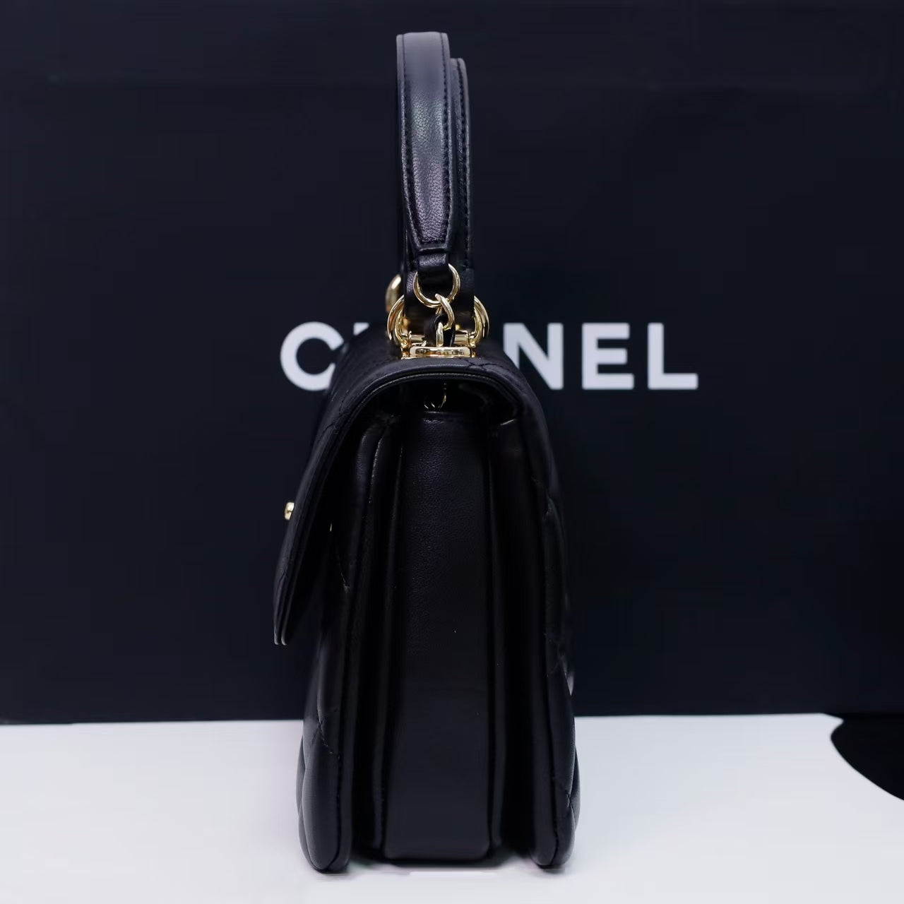 Pre-Owned Authentic 25cm Chanel Trendy Large Bag Black