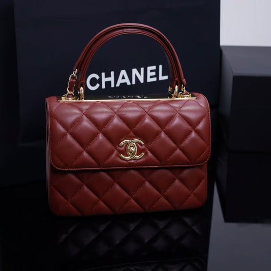 Pre-Owned Authentic 25cm Chanel Trendy Large Bag Red