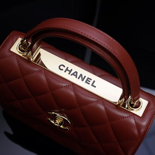 Pre-Owned Authentic 25cm Chanel Trendy Large Bag Red
