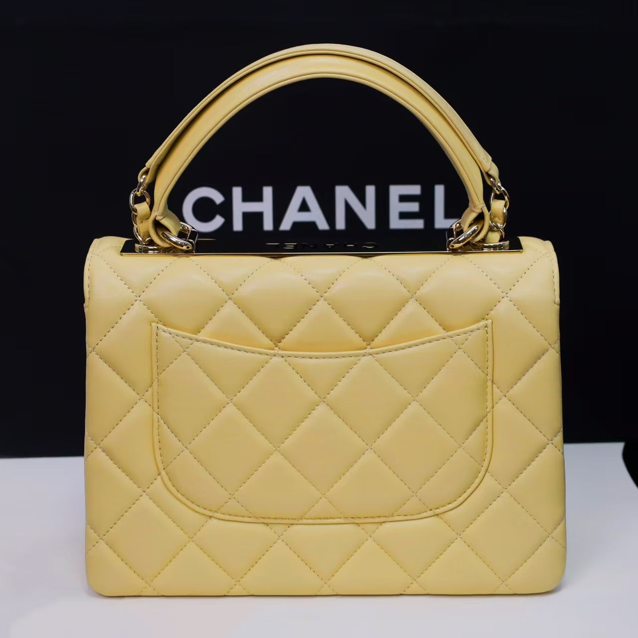 Pre-Owned  Authentic 25cm Chanel Trendy Large Bag Light Gold