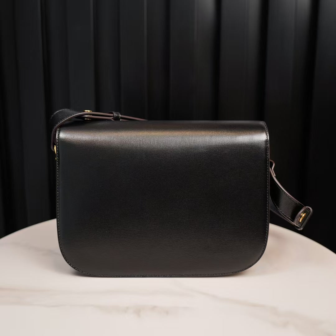 Gucci  Azalea Calfskin Horsebit Small Black Shoulder Bag