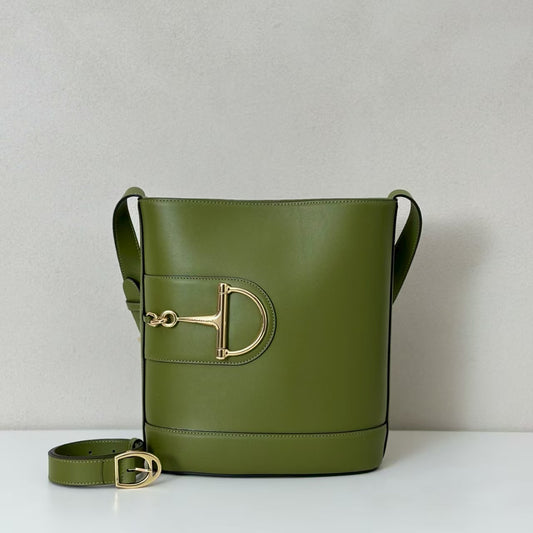 Gucci 73 Medium Bag  Green Leather Pre-Owned Authentic
