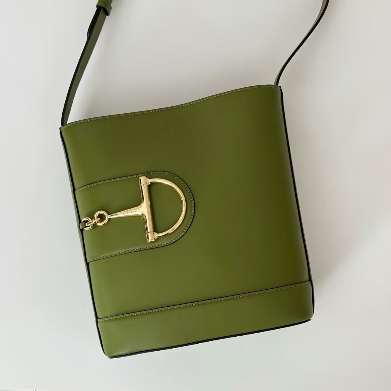 Gucci 73 Medium Bag  Green Leather Pre-Owned Authentic