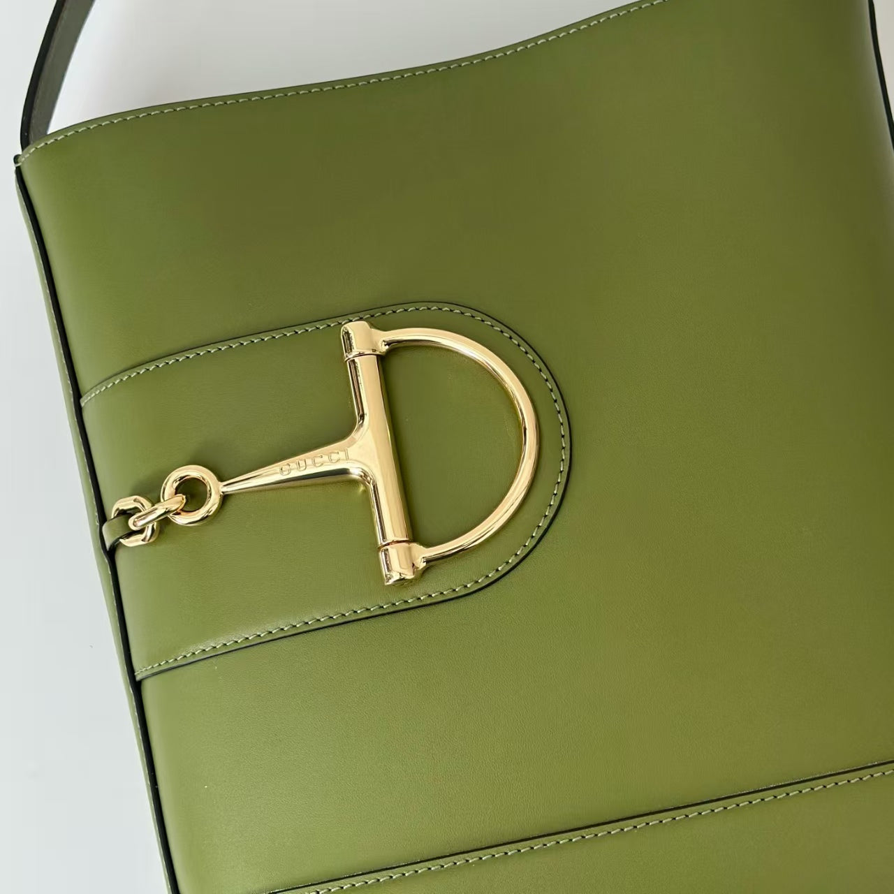 Gucci 73 Medium Bag  Green Leather Pre-Owned Authentic