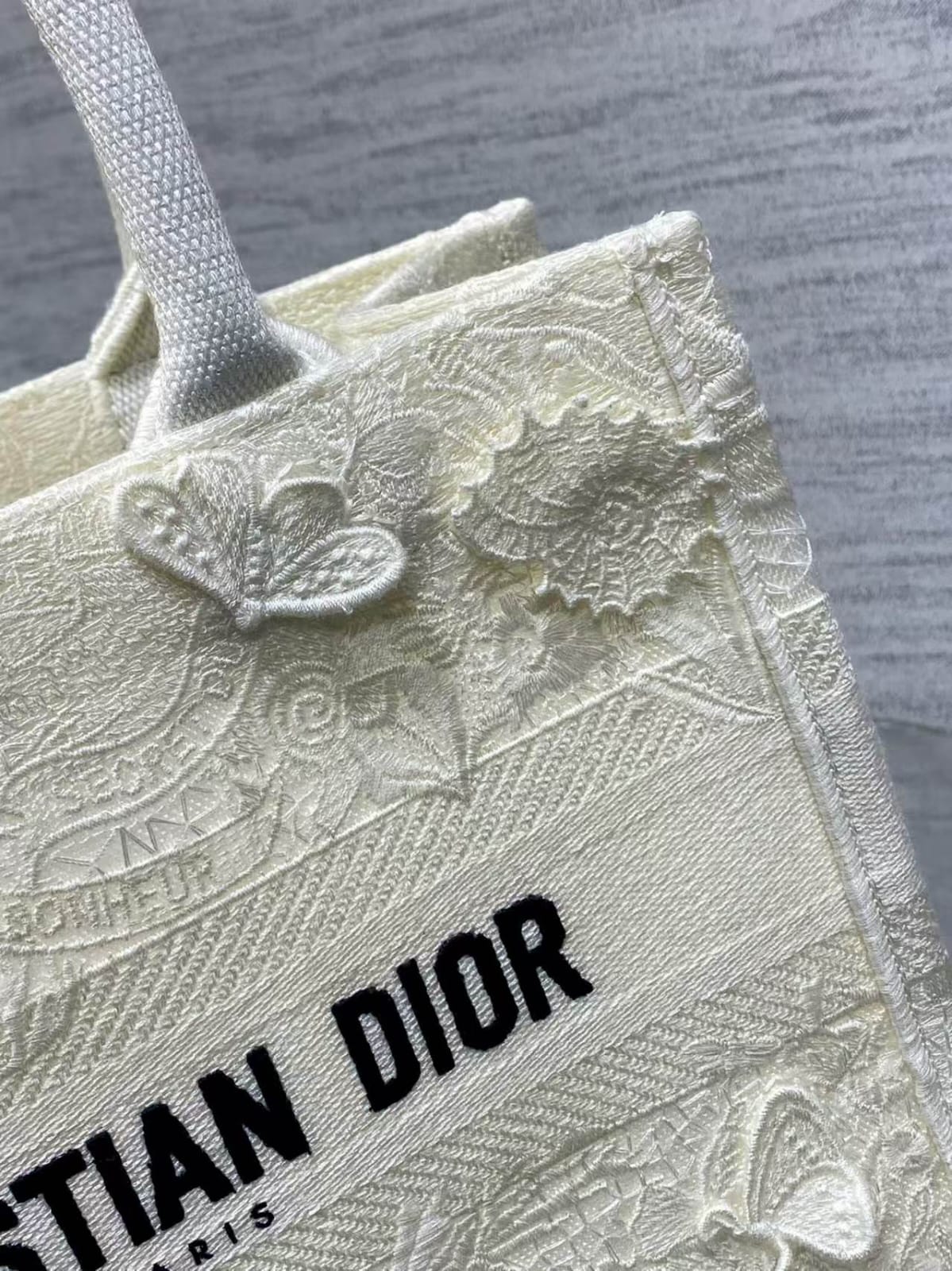 Dior Book Tote Small Bag  Butterfly Embroidery Canvas  Pre-Owned Authentic