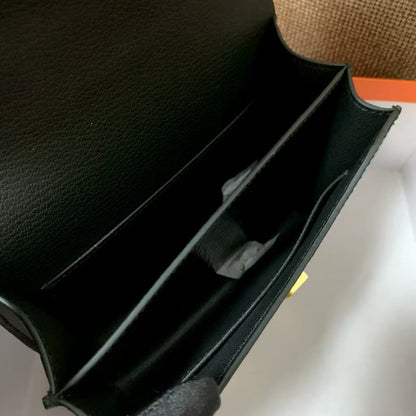 Pre-Owned Authentic - Hermes Constance 18 in Black Shiny Alligator with Gold Hardware