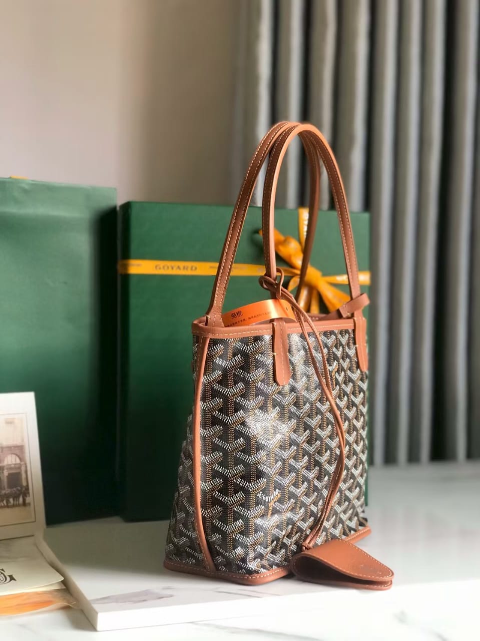 Goyard Anjou Mini Tote in Black and Tan – Pre-Owned Authentic