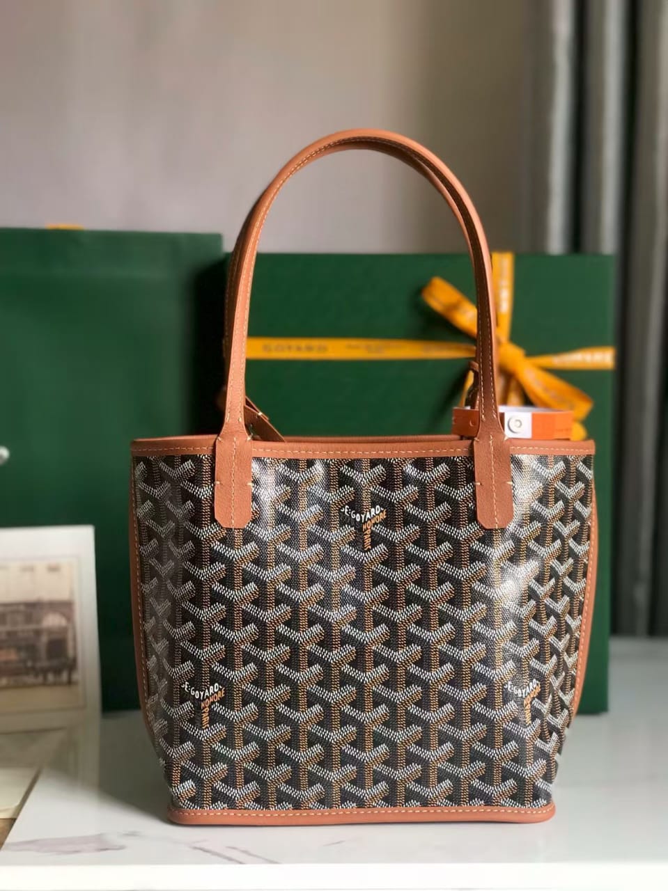 Goyard Anjou Mini Tote in Black and Tan – Pre-Owned Authentic