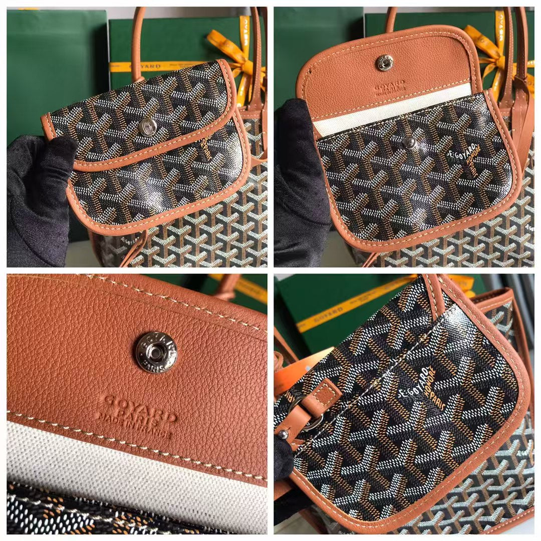 Goyard Anjou Mini Tote in Black and Tan – Pre-Owned Authentic