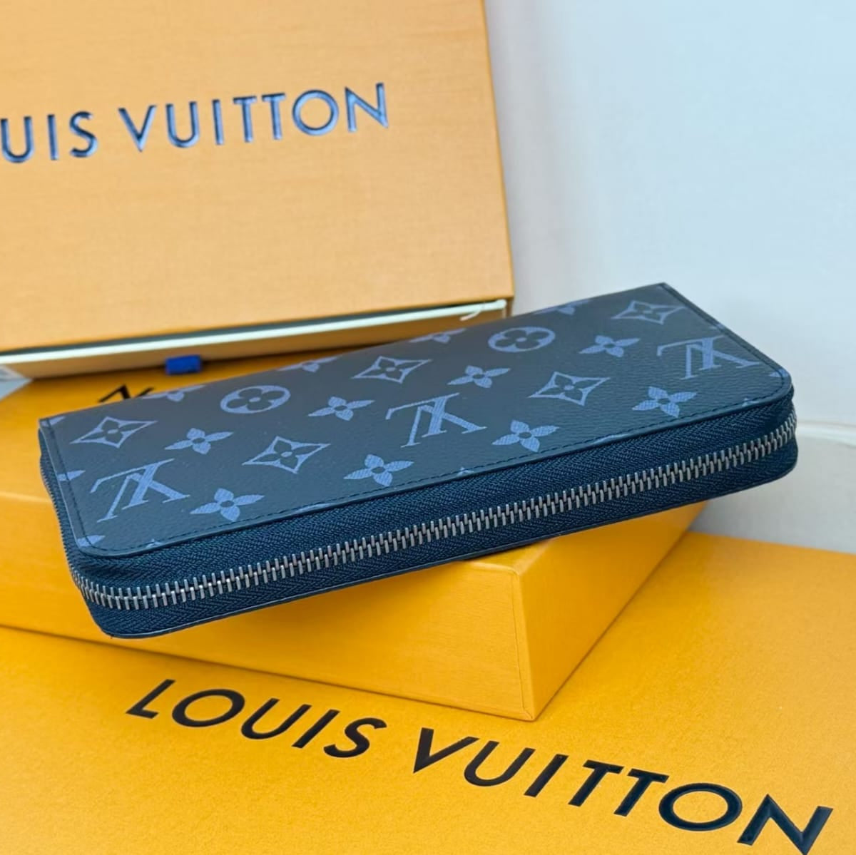 Louis Vuitton Long Wallet Monogram Eclipse Black - Pre-Owned Authentic