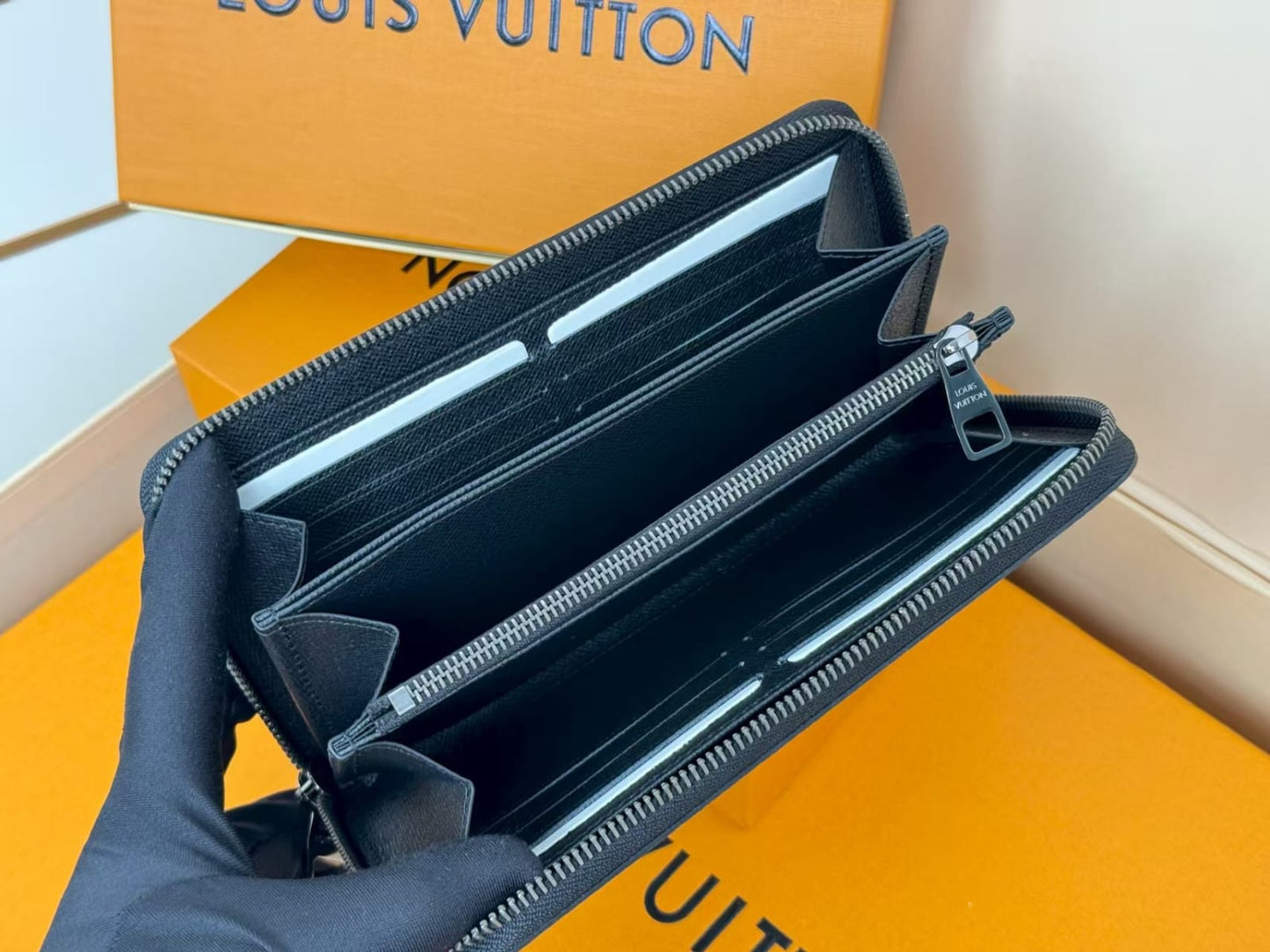 Louis Vuitton Long Wallet Monogram Eclipse Black - Pre-Owned Authentic