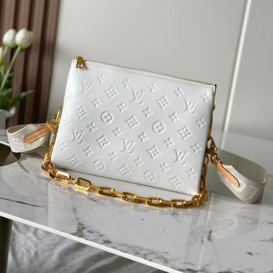 Pre-Owned Authentic White Small Coussin PM