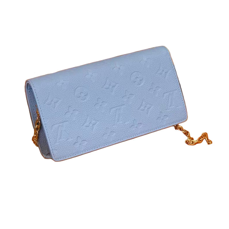 Pre-Owned Authentic Louis Vuitton Wallet On Chain Ivy Blue