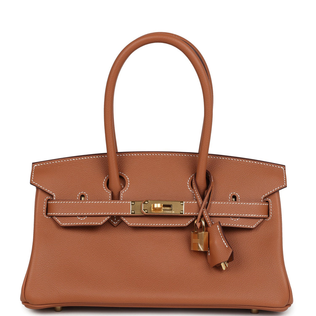 Hermès Shoulder Birkin Light 29 in Gold front view