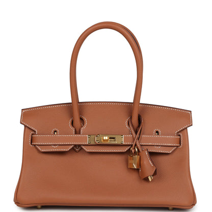 Hermès Shoulder Birkin Light 29 in Gold front view